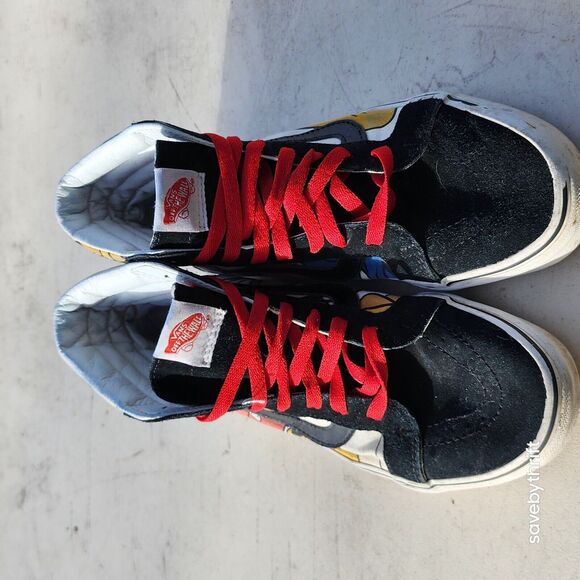 VANS SK8-HI USED‎ SIZE 8 DISNEY MICKEY AND FRIENDS BLACK BEIGE - Picture 3 of 12